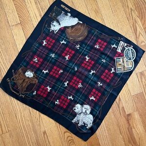 Ralph Lauren Vintage Scottie Westie Silk Scarf